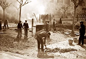Road repair gang, early 1900s