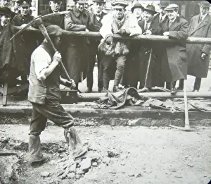 Road Works Prints: Road repairs during World War Two