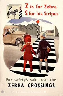 Images Dated 27th November 2012: Road safety poster, Zebra Crossings