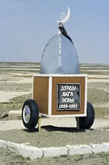 Habitats Prints: Road-side monument for a car-accident victim (usually