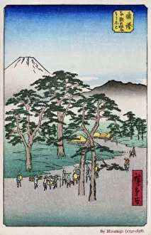 Images Dated 31st May 2018: The Road to a village through the trees by Hiroshige