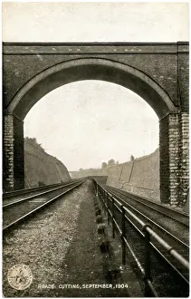 Northants Prints: Roade Cutting and bridge, Roade, Northamptonshire