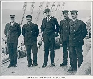 Explorers Gallery: Roald Amundsen and his men aboard the Fram, Hobart, 1912