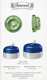 Plastic Collection: Roanoid bakelite bell push and switch covers