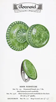 Images Dated 11th March 2020: Roanoid bakelite doorknob and keyhole cover