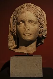 Robed head of a priestess of the goddess Athena. Pergamon