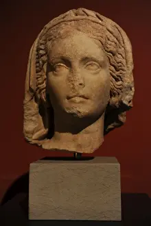Olive Prints: Robed head of a priestess of the goddess Athena. Pergamon