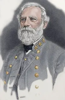 Confederate Prints: Robert E. Lee (1807-1870). Colored engraving