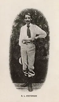 1893 Prints: Robert Louis Stevenson - at Vailima, Samoa - last portrait