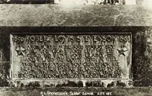 Stevenson Prints: Robert Louis Stevensons Tablet - Samoa