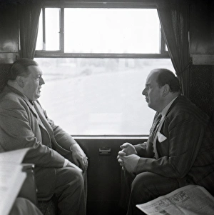 Images Dated 2nd September 2016: Robert Morley and Michael North on a train