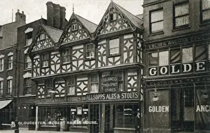 Gloucester Prints: Robert Raikes House - an historic 16th century timber-framed town house at 36-38 Southgate Street