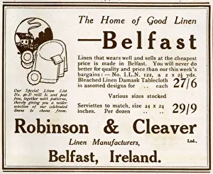 Robinson and Cleaver advertisement, linen manufacturers