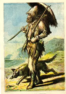Solitary Prints: Robinson Crusoe on the beach