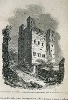 Rochester Castle in 1844. Engraving