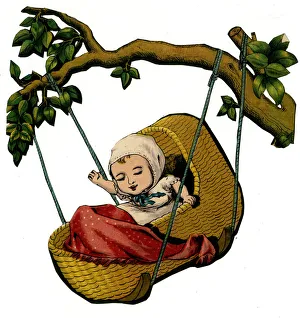 Images Dated 31st March 2020: Rock a Bye Baby in the Cradle, Nursery Rhyme