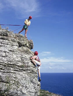 Climbers Gallery: Rock climbing near Porthcurno, Cornwall