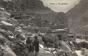 Dwellings Prints: Rock dwellings at Tilatou, Batna Province, NE Algeria