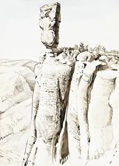 Rock perched precariously on clifftop