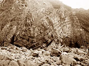 Clovelly Prints: Rocks at Clovelly, Victorian period
