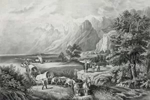 The Rocky Mountains : emigrants crossing the plains