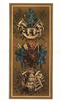 Ernst Wasmuth Prints: Rococo wall panels in the Louvre, Paris, 17th century