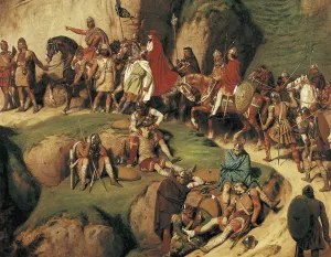 Mortal Prints: ROGER, Eug讥(1807 - 1840). Charlemagne crossing