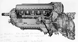 Rolls Prints: Rolls Royce Merlin 66 Port side