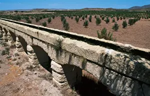 Aqueduct Prints: Roman aqueduct of Albatana. Spain