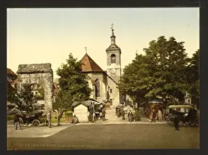 The roman arch and the church, Aix, France