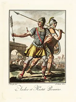 Lancer Prints: Roman archer and spearman, ancient Rome