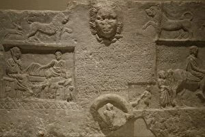 Images Dated 17th August 2006: Roman Art. Asia Minor. Relief depicting a funeral feast, a r