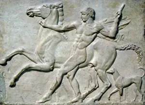Carved Prints: Roman art. Boy with horse (possible CastorI. Marble. Relief