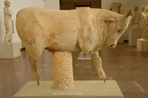 Zeus Prints: Roman Art. Greece. 2nd century. Bull with a votive inscripti