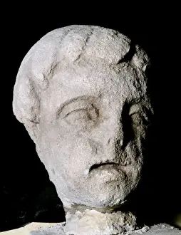 Extremadura Prints: Roman art. Head child. Julio-Claudian dynastry. From Merida