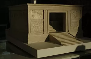 Images Dated 17th March 2009: Roman Art. Italy. Ara Pacis Augustae. Plastic model. Scale 1