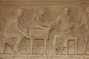 Freeman Prints: Roman art. Italy. Relief of a sarcophagus depicting a group