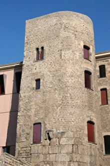 Portal Collection: Roman Art. Ruins of the roman wall. Barcelona. Catalonia. Sp