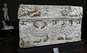 Peacock Prints: Roman Art. Sarcophagus of Aurelia Kyrilla. Marble. Carlsb