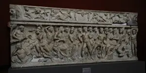 Satyr Prints: Roman Art. Sarcophagus with Marsyas and Apollo. Marble. Carl