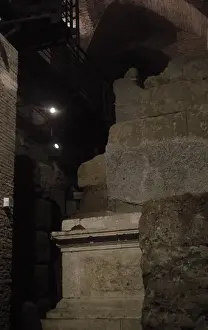 Roman Art. The Temple of Veiovis. 2nd century B. C. Ruins. Ca