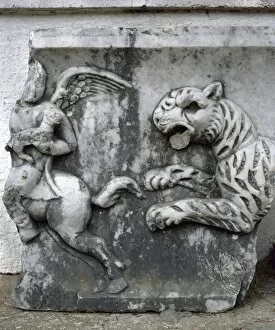 Anatolia Gallery: Roman art. Turkey. Mileto. Relief of Cupid and Panther