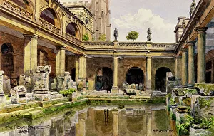 Somerset Prints: Roman Bath, Bath, Somerset
