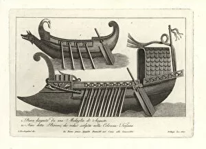 Greeks Collection: Roman bireme and boat
