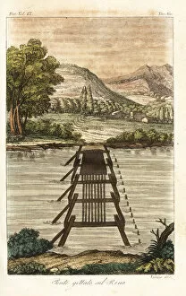 Giulio Collection: Roman bridge over the River Rhine, Germany