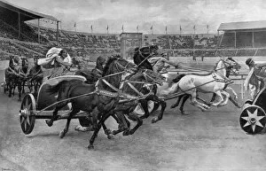 Chariots Collection: Roman Chariot Races at the British Empire Exhibition