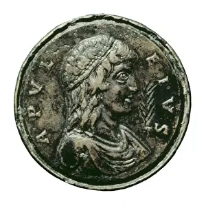 Currency Prints: Roman coin with the portrait of Apuleius. Coin