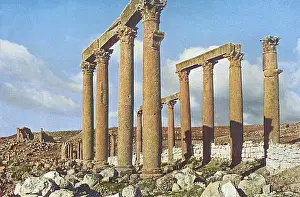 Gerasa Prints: Roman colonnade at Jerash (Gerasa), Jordan, Holy Land