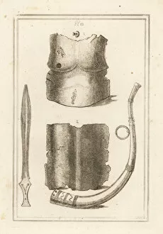 Stockdale Collection: Roman cuirass, lituus and ancient sword