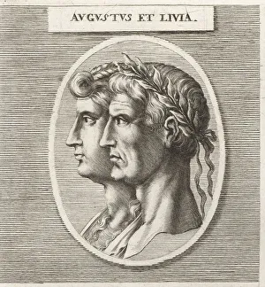 Nuremberg Prints: Roman Emperor Augustus and wife Livia Drusilla